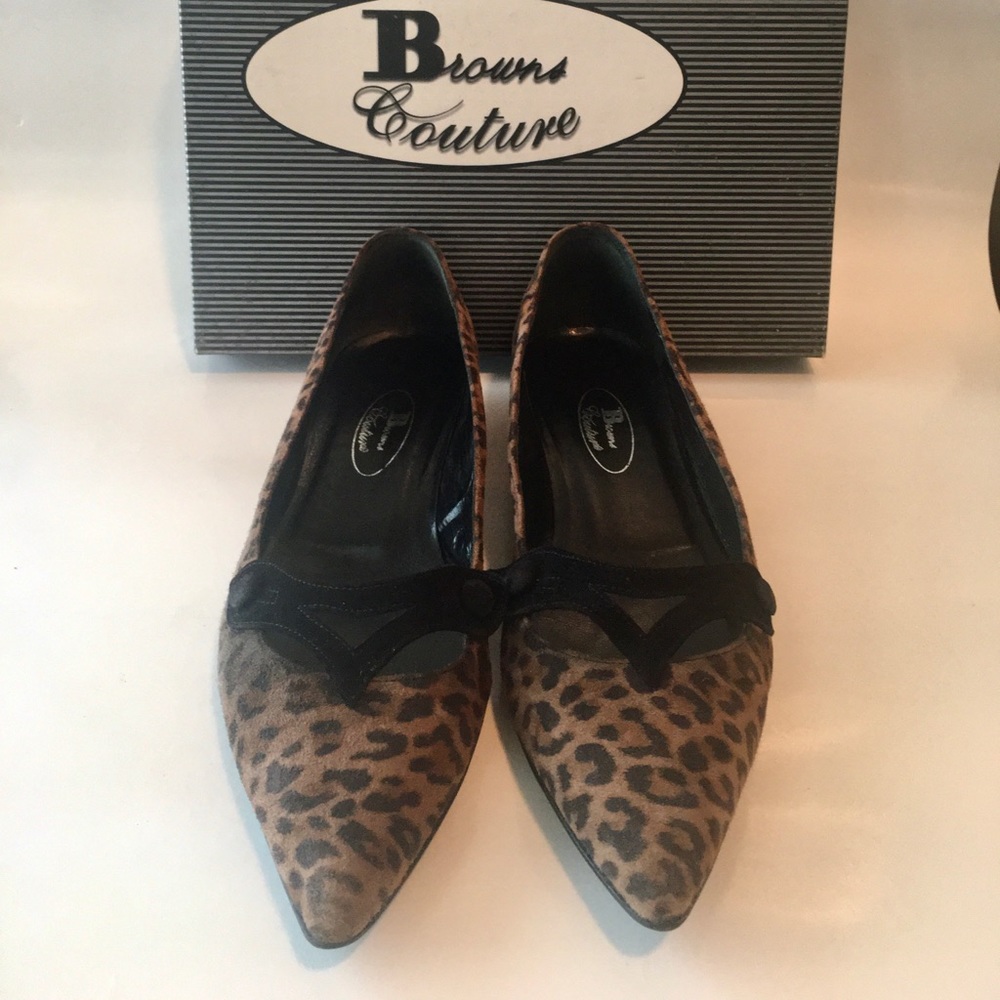 Browns brothers leopard print slip on size 38.5